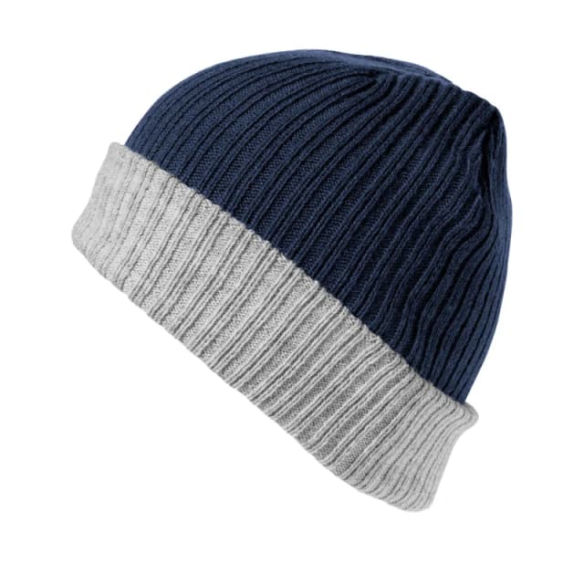 Result Result Men Double Layered Beanie in Navy Navy One Size Male 5063470031122
