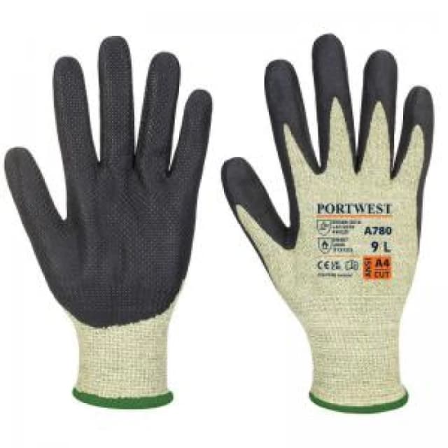 Portwest Arc Grip Flame Resistant Gloves A780E8RL Colour: Green / Black