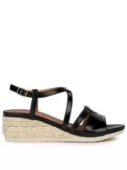 Geox Geox D Ischia Corda A Sandal - Black, Size 5, Women