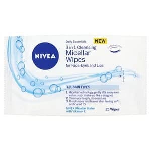 Nivea 3 in 1 Cleansing Micellar Face Wipes 25s