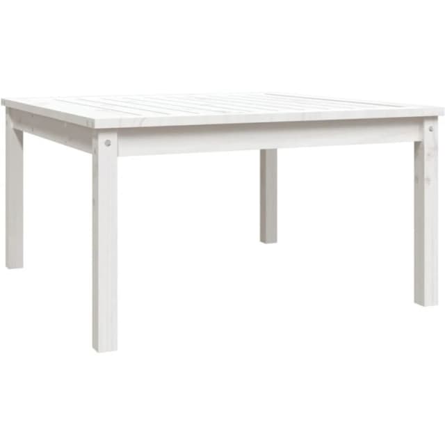 vidaXL Garden Table White 82.5x82.5x45cm Solid Wood Pine, White 824121