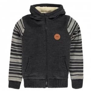 SoulCal Sherpa Lined Knit Jacket Junior Boys - Grey/Char