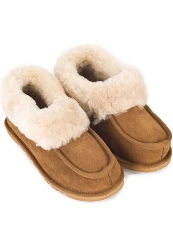 Eastern Counties Leather Womens Sheepskin Lined Slipper Boots in Beige Size: 3 Beige Female 3