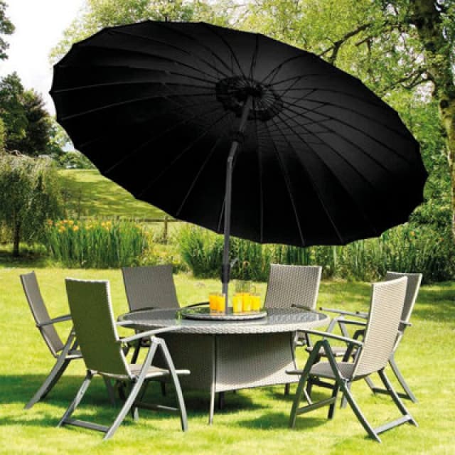 Suntime 2.7m Shanghai Garden Parasol - Black One Size