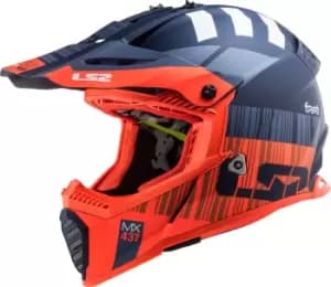LS2 MX437 Fast Evo XCode Motocross Helmet, blue-orange, Size L, blue-orange, Size L