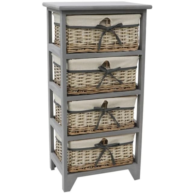 JVL Sherborne 4 Drawer Storage Unit - Grey Grey