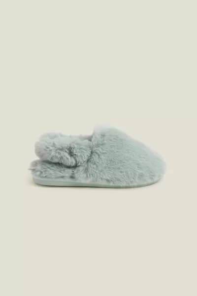 Faux Fur Slingback Slippers