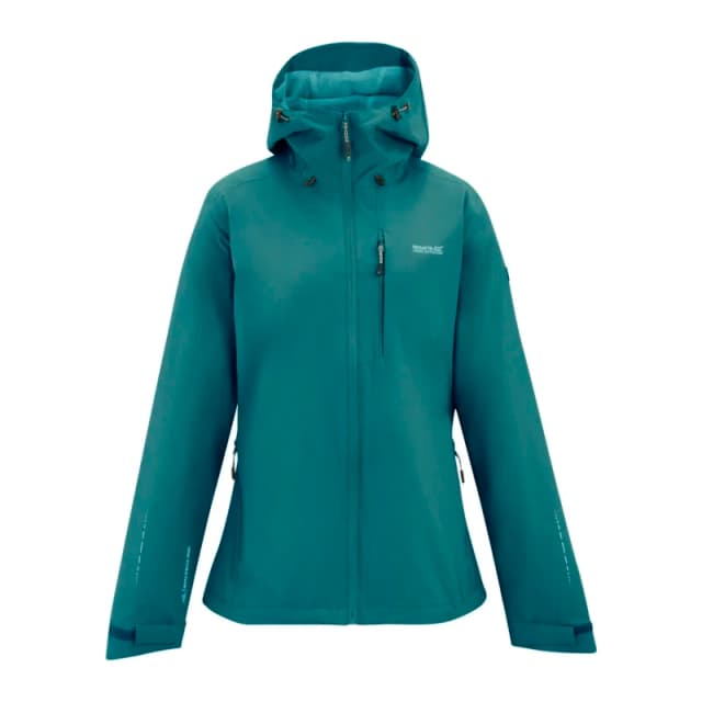 Regatta Womens Oklarna Hooded Walking Waterproof Jacket in Teal Size: 16 Teal Female 16