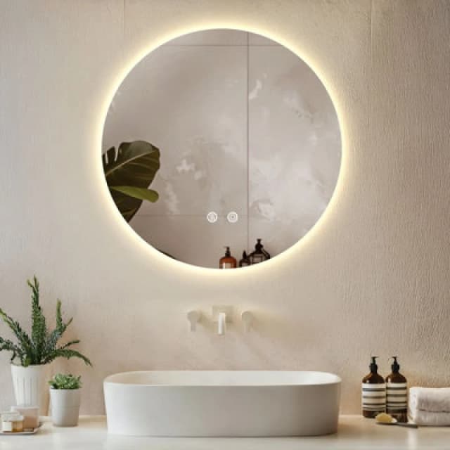 Tectake LED Bathroom Mirror Aurora, With Dimmable Backlight, 3 Colour Temps And Anti-Fog 60 Cm- White