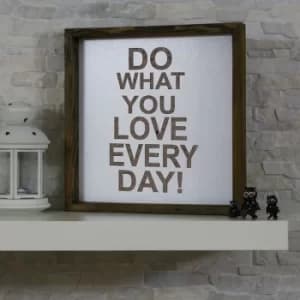 KZM001 Brown White Decorative Framed MDF Painting