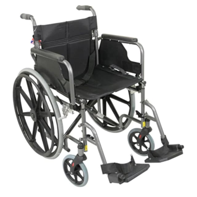 Loops Deluxe Self Propelled Steel Wheelchair - Semi-Foldable Design - Hammered Finish Metallics