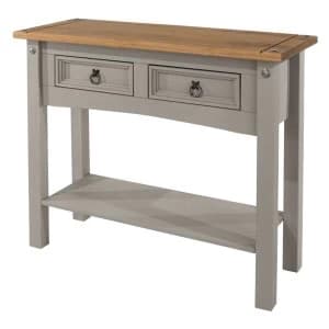 Halea 2-Drawer Hallway Table with Shelf - Grey