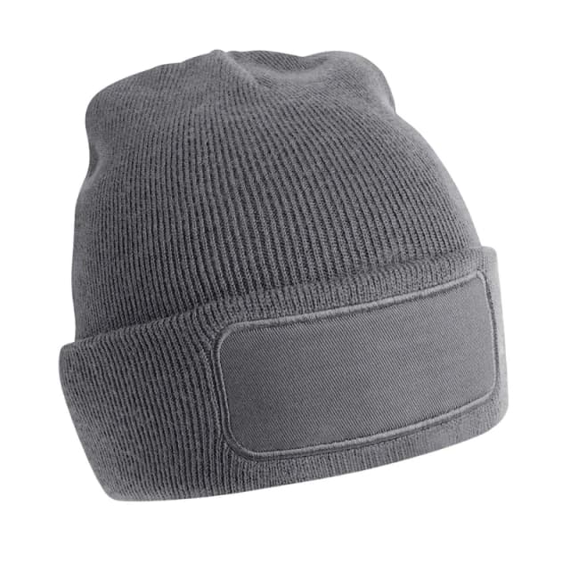 Beechfield Beechfield Men Patch Beanie in Mid Grey Mid Grey One Size Male 5063527292520