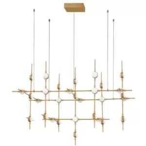 Merano - Alaska 30 Light Integrated LED Pendant Ceiling Light Gold Metal LED 30 x 2.4W 5040Lm 3000K
