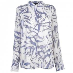 DKNY Button Thru Half Placket Top - Ivory/WFall