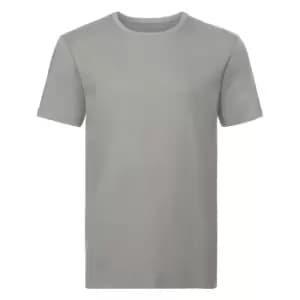 Russell Mens Organic Short-Sleeved T-Shirt (L) (Stone)