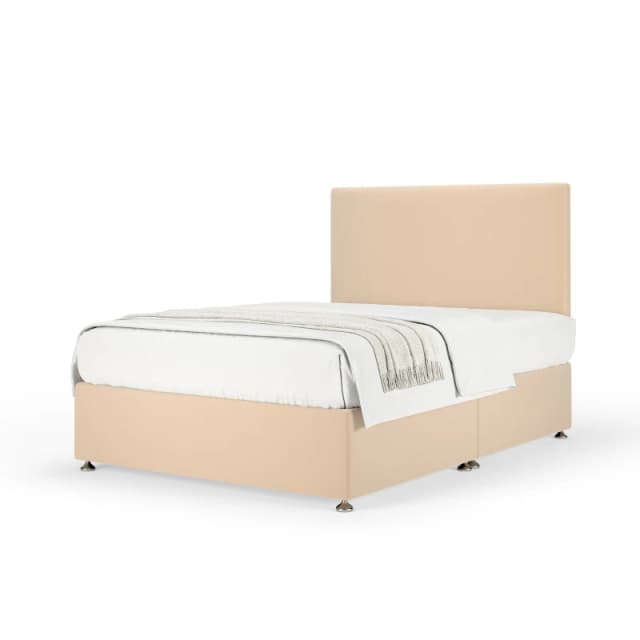 Bedmaster Bedmaster Plush Velvet Divan Base And Plain Headboard in Natural Size: Super King Natural Super King Unisex 7867871403902