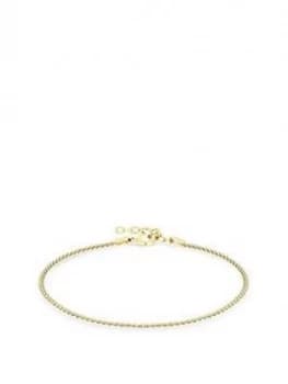 Simply Silver Sterling Silver 925 12Ct Yellow Gold Polished Mini Twist Chain Bracelet