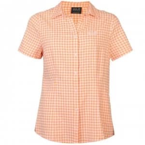 Jack Wolfskin Ladies Kelper Shirt - Papaya Checks