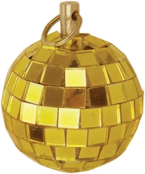 FXLAB 5cm 50mm 2" Gold Sparkling Disco Lights Halloween Xmas Party Mirror Ball ELV-538109