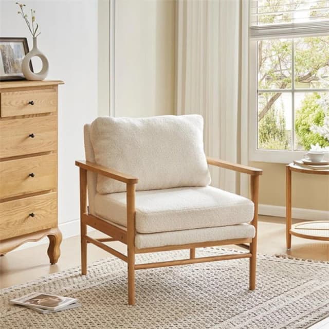 Kabinet UK Teddy Bear Fur Wooden Armchair White unisex One size