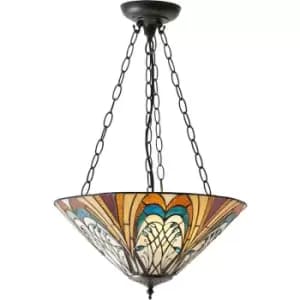 Pendant lamp 3 Hector bulbs, glass and metal