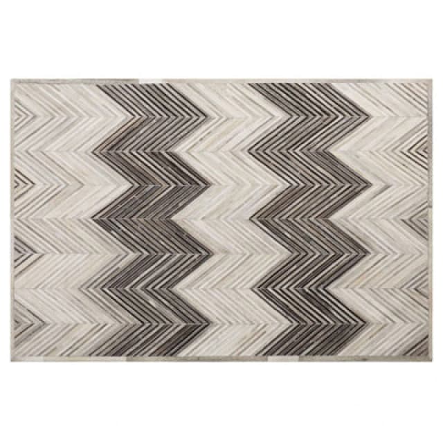 Beliani Rug Aytepe Grey 140 X 200 Cm Leather