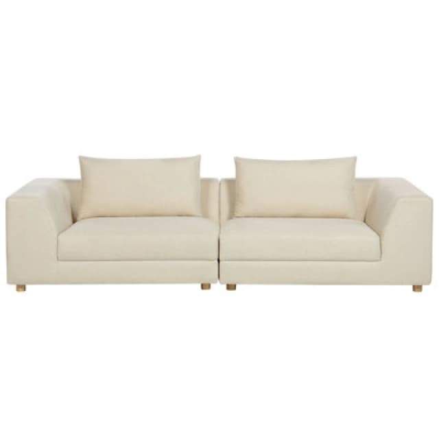 Beliani Sofa 3 Seater Lermon Fabric Beige