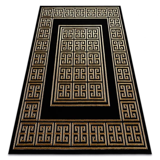 RugsX Carpet Allure 1968 Greek Key, Frame - Structural, Stylish, Glamour Black / Gold 140X190 Cm