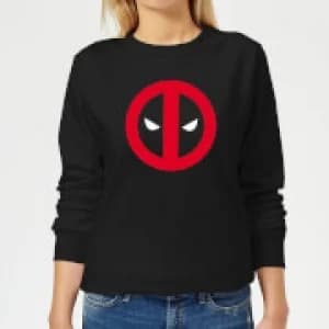 Marvel Deadpool Clean Logo Womens Sweatshirt - Black