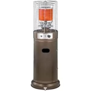 Outdoor Gas Patio Heater 5-11kW, Metal Casing w/ Safety, 137Hcm - Brown - Outsunny