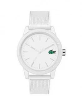 Lacoste Lacoste 12.12 White Dial White Fabric Strap Mens Watch, One Colour, Men