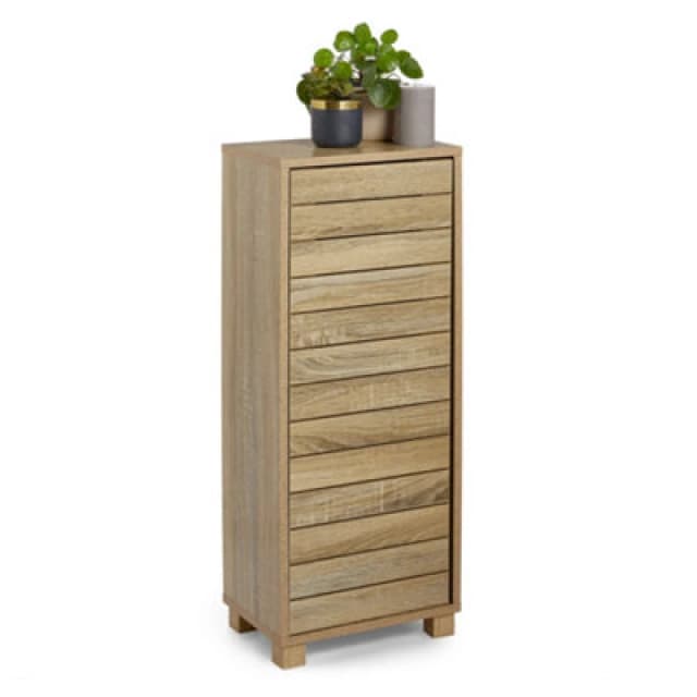 Vonhaus Bathroom Storage Cabinet, Oak Wood Effect Bathroom Floor Cabinet, Small Floor Standing Cabinet For Kitchen, Chester
