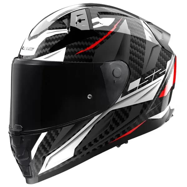 LS2 FF811 Vector II Carbon Savage White Red Grey Full Face Helmet Size 2XL