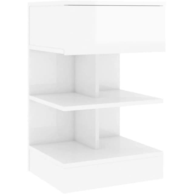 VIDAXL Bedside Cabinet High Gloss White 40x35x65cm Engineered Wood Vidaxl 8720286642573