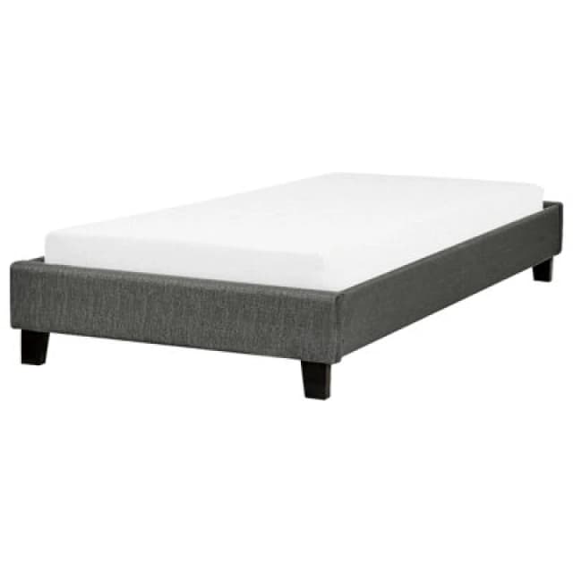 Beliani Bed Without Headboard Fabric Roanne 90 X 200 Cm (Eu Single) Grey