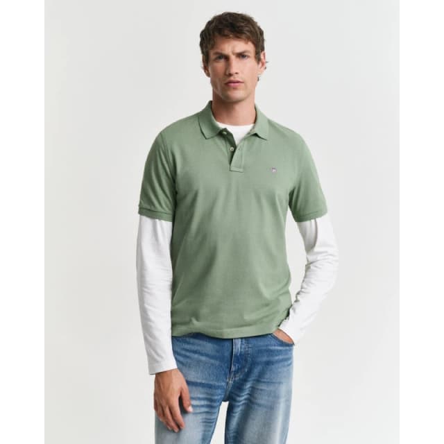 Gant Regular-Fit Shield Piqu Polo Shirt Green male S