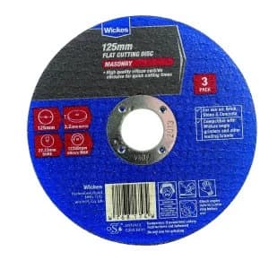 Wickes Masonry Flat Cutting Disc 125mm Pack of 3