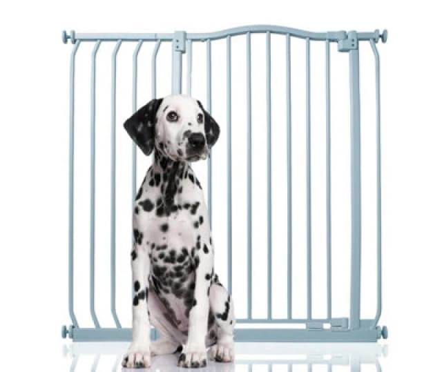 Bettacare Extra Tall Curved Top Dog Gate, 98Cm - 107Cm, Matt Grey, Extra Tall 100Cm In Height, Pressure Fit Pet Gate