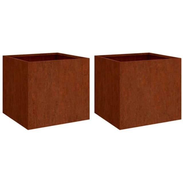 VIDAXL Planters 2 pcs 42x40x39cm Corten Steel Vidaxl 8720287145516