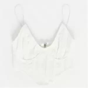 Missguided Petite Crepe Strappy Corset Top - White