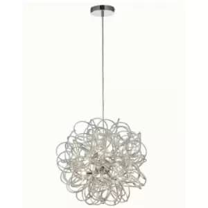 Suspension Cassidy Silver 6 bulbs 48cm