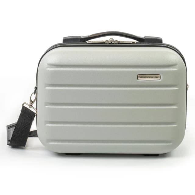 Pierre Cardin Voyager Hard Shell Cabin Case Flight Bag Luggage Light Grey unisex VanityCase