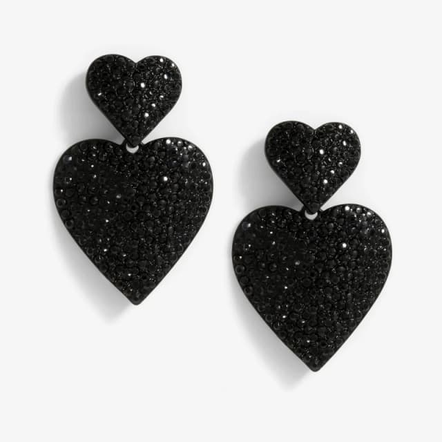 Mood Gold Black Double Heart Drop Earring Jewellery Sets One Size Gold 42515810000