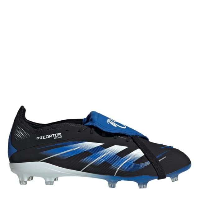 adidas Predator Elite Fold-Over Tongue Childrens Firm Ground Football Boots Black/Blue male C10 (28)