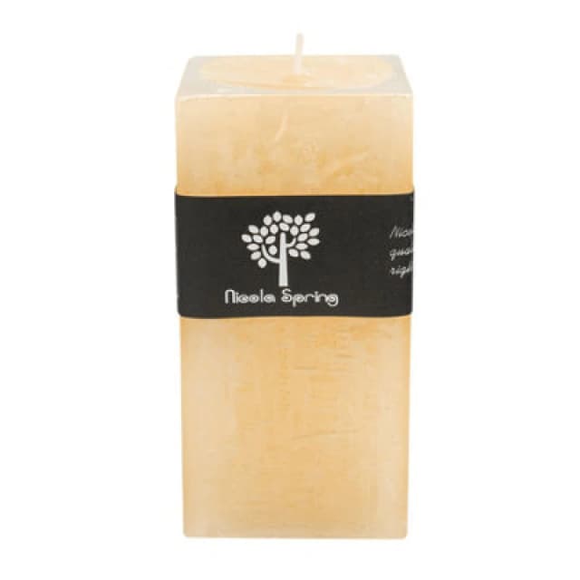 Nicola Spring Square Vanilla Pillar Candle - 90 Hours - Cream