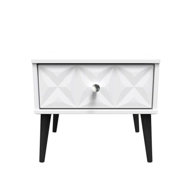 Toledo 1 Drawer Bedside In White Matt (Ready Assembled)