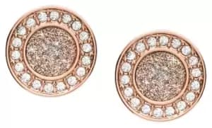 Fossil JF03263791 Womens Crystal Set Rose Gold-Tone Stud Jewellery