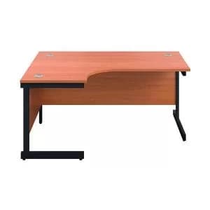 Jemini Radial Left Hand Single Upright Cantilever Desk 1600x1200x730mm