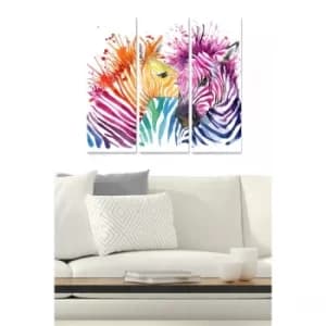 MDF86722100 Multicolor Decorative MDF Painting (3 Pieces)